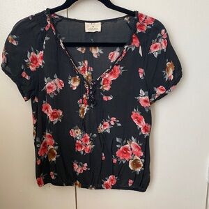 Pins and Needles Black & Floral Blouse